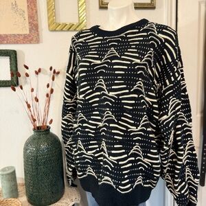 Vintage Black and Cream Sweater